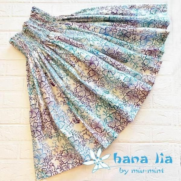 ◇ハワイアンキルト◇パウスカート パウスカート【HANA ALOHA】ペールグレーに、黒のハワイアン