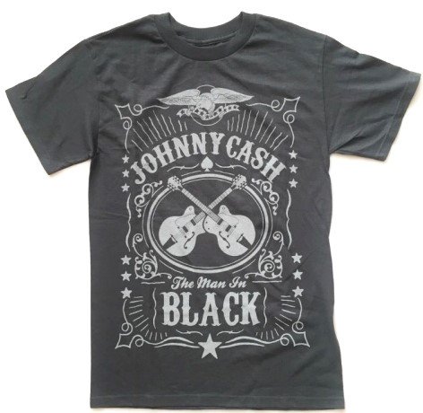 GS8861 ジョニーキャッシュ JOHNNY CASH Tシャツ L 肩54 THE MAN BLACK ロック メール便可 xq