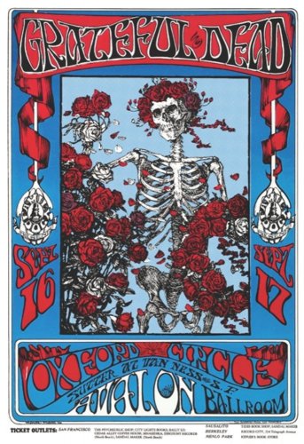 Grateful Dead グレイトフル・デッド Skeleton & Roses ポスター