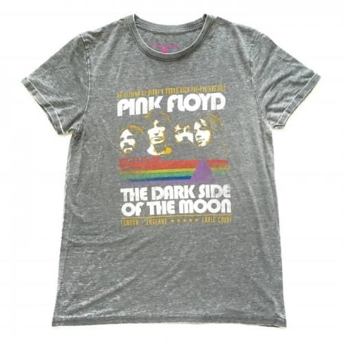 Pink Floyd ピンク フロイド Retro Stripes Burn Out グレー Tシャツ