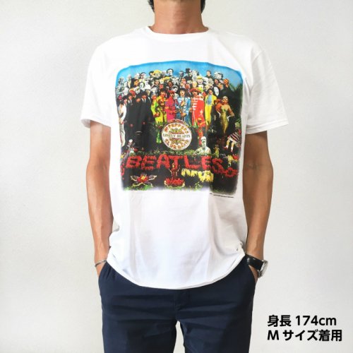 The Beatles ビートルズ Sgt Peppers ヴィンテージプリント ホワイト Tシャツ バンドT