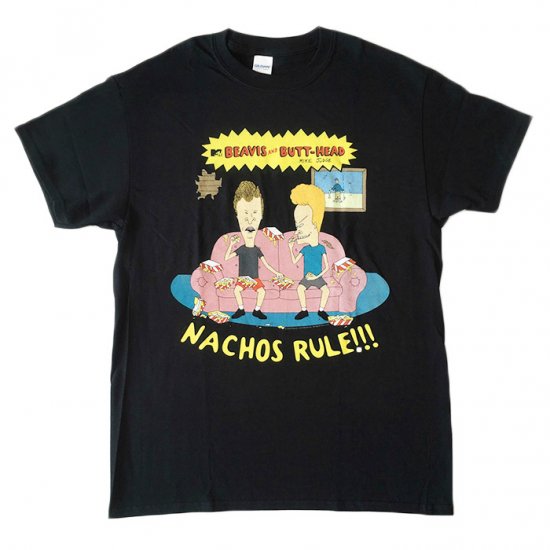 BEAVIS u0026 BUTT-HEAD /ビーバス＆バットヘッド NACHOS RULES! Tシャツ ロックTシャツ