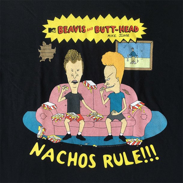 BEAVIS u0026 BUTT-HEAD /ビーバス＆バットヘッド NACHOS RULES! Tシャツ ロックTシャツ