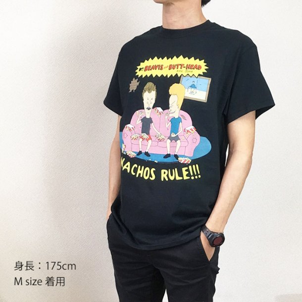 BEAVIS u0026 BUTT-HEAD /ビーバス＆バットヘッド NACHOS RULES! Tシャツ ロックTシャツ