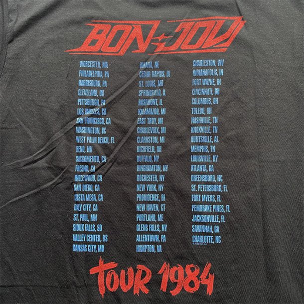 BON JOVI ボン・ジョヴィ TOUR 1984 ブラック Tシャツ バンドT ...