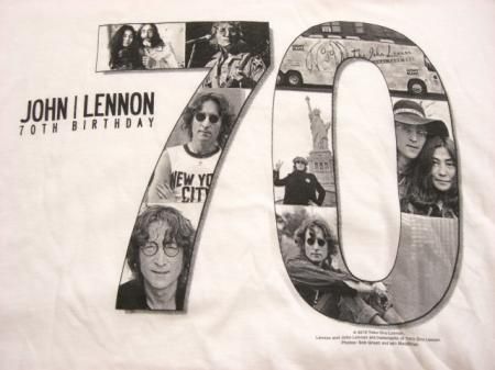 John Lennon ジョン・レノン 70th Birthday Anniversary Tシャツ バンドT