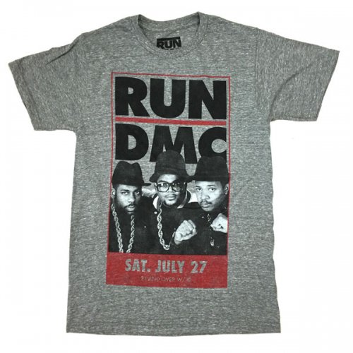 RUN DMC メンバーフォト ヘザーグレー バンドTシャツ Tシャツ