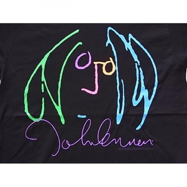 John Lennon ジョン レノン イラスト ブラック Tシャツ バンドt