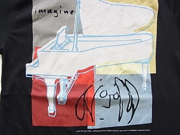 John Lennon ジョン レノン Imagine イマジン ブラック Tシャツ バンドt John Lennon ジョン レノン Imagine イマジン ブラック Tシャツ バンドt