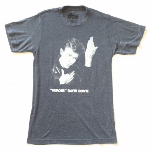 David Bowie デビッド・ボウイ HEROES ヒーローズ グレー Tシャツ バンドT