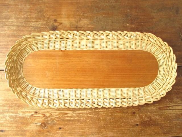 北欧 ヴィンテージ 籐チーク トレイ スウェーデン製 チークと籐の