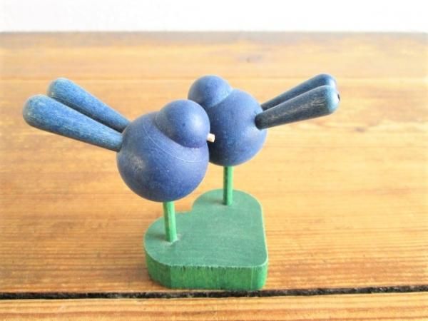 フィンランド・aarikka/アーリッカの木製の青いコトリさんたちの