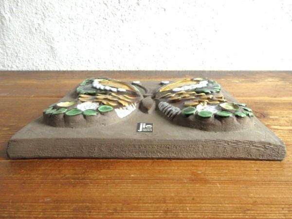 陶器壁掛け：Jie/ジィ社製 チョウチョウ/蝶♪ （グリーン