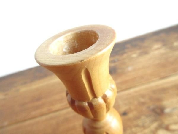 スウェーデン人作家さんオリジナル作品☆木製の手彫りキャンドル