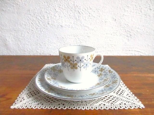 ロールストランド　GILLE カップ&ソーサー18cmプレート　トリオ　2セット レア・モデル！Rorstrand/ロールストランド社製・Nelly/ネリー