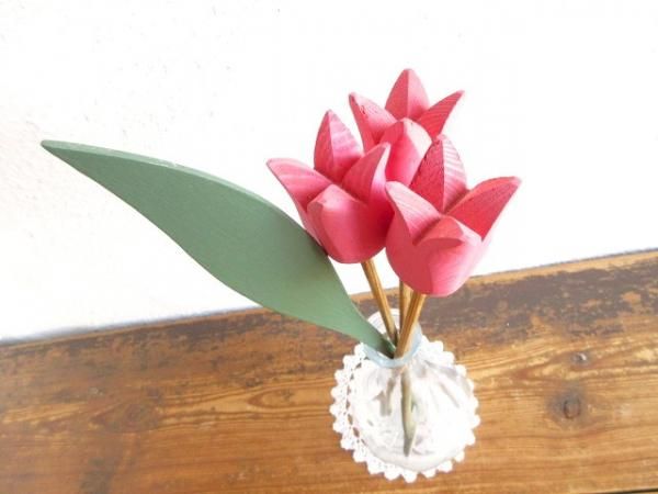 北欧　木製チューリップ　スウェーデン　ヴィンテージ スウェーデンで見つけた木製チューリップ オブジェ No.5595 | Taloni