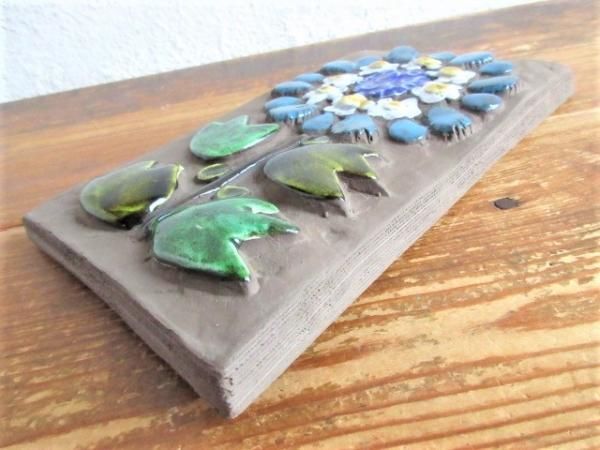 陶器壁掛け：Jie/ジィ社製 お花で寄せ集めて出来たお花♪ ブルー系