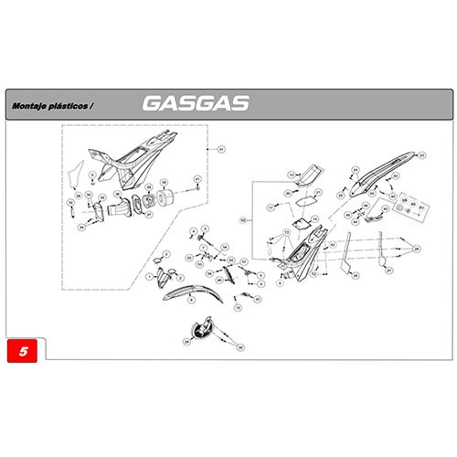 GASGAS純正パーツ] 2001 Rear Fender Red リアフェンダー [Parts No