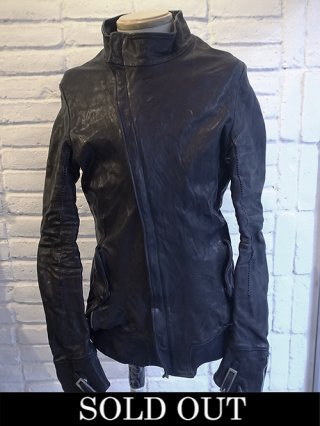 【incarnation/インカネーション】HORSE LEATHER H/N BIAS ZIP/F BLOUSON W/F.PKT WITH GLOVES LINED (NAVY)