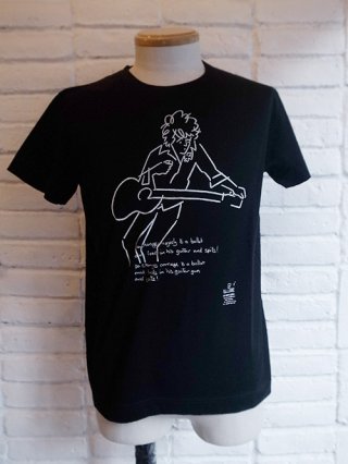 【DIET BUTCHER SLIM SKIN】Scribbile Bob Dylan Printed T-shirt (BLACK)