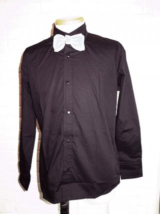 <font color=red>50%OFF</font>SUPERTHANKS/ѡ󥯥SILICON BOW-TIE BASIC SHIRT (BLACK)