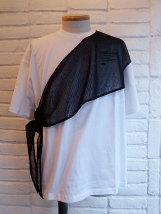 <font color=red>30%OFF</font>【yoshiokubo/ヨシオクボ】MESH SCARF T-SHIRTS (WHITE)