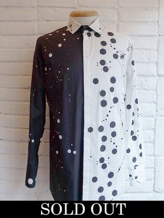 【kiryuyrik/キリュウキリュウ】Splash Dot Broad HIYOKU Shirts (Black&White) (Black)