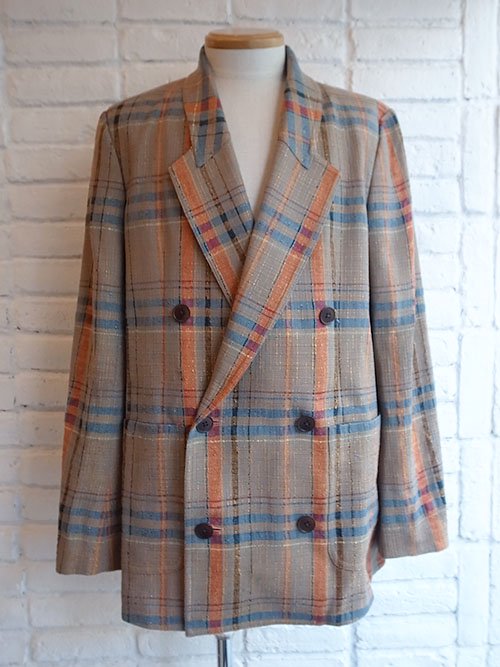 30%OFF【Iroquois/イロコイ】CHAMBRAY CHECK DOUBLE JACKET (BEIGE 