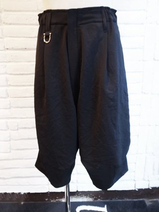 【kiryuyrik/キリュウキリュウ】Vintage Twill Saruel Loose Shorts (BLACK)