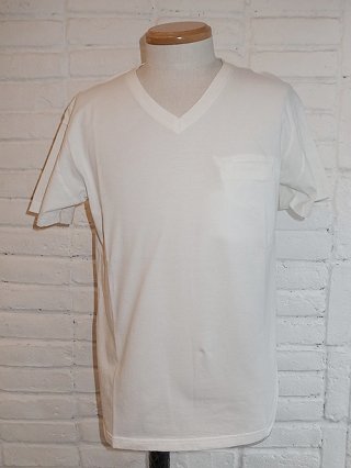 【STRUM/ストラム】Natural Soft Cotton Plain Stitches V neck T-shirts (WHITE)