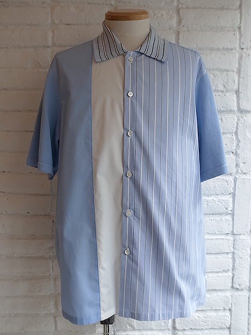 COOHEM/コーヘン】KNIT PATCHWORK S/S SHIRTS (SAX) - Karaln