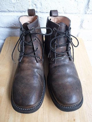 【incarnation/インカネーション】HORSE LEATHER ANCLE 4 HOLE #3 LINED LEATHER SOLES HAND DYED (Dark Gray)