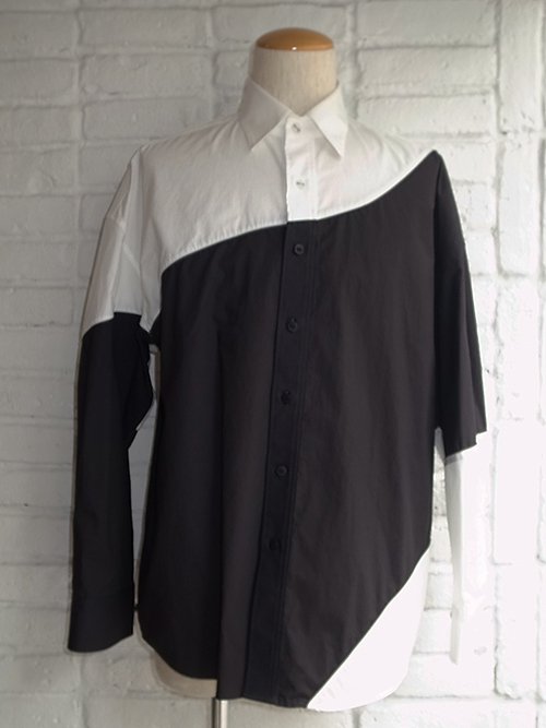 yoshiokubo/ヨシオクボ】CURVED SHIRT (BLACK) - Karaln (カーラル