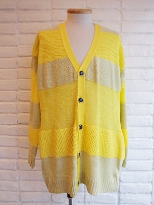 DIET BUTCHER/ダイエットブッチャー】Tiger pattern border knit cardigan (YELLOW) -  Karaln  (カーラル)：incarnation・nude:masahikomaruyama・kiryuyrik・yoshiokubo・amokなど公式取扱店・通販サイト