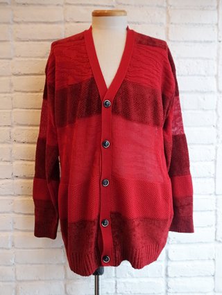 DIET BUTCHER/åȥ֥å㡼Tiger pattern border knit cardigan (RED)