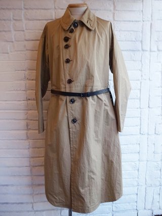 nude:masahiko maruyamaNylon/Polyester Taffeta OVERSIZED TRENCH COAT w/LEATHER BELT (BEIGE)
