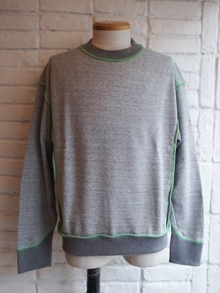 <font color=red>20%OFF</font>【71MICHAEL/ミシェル】COLOR SEAMER SWEAT TRAINER (GRAY×GREEN)