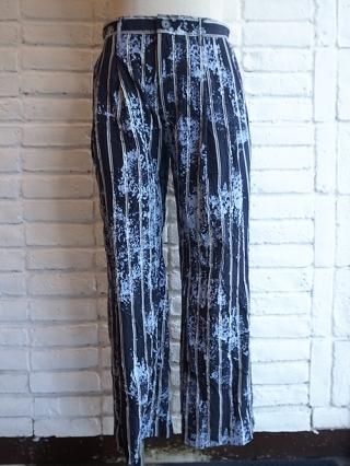 amok/⥯PAINT SHRINK BOXING PAINT PANTS (NAVY)