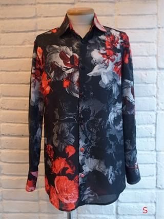 kiryuyrik/奦奦Flora Mesh Shirts (BLACKRED)