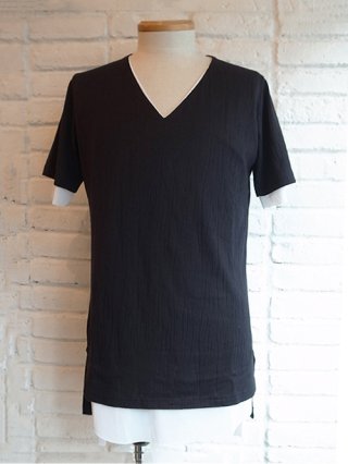 【kiryuyrik/キリュウキリュウ】Lacy JQD Jersey Layerd T-Shirts (Black&White)