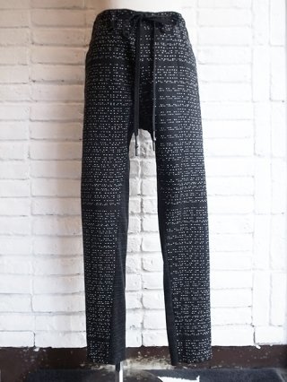 【nude:masahiko maruyama】Morse Code Jacquard Cloth SLIM PANTS (BLACK)