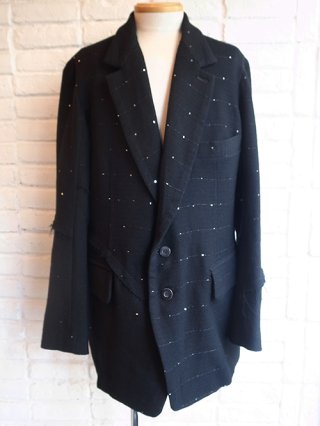 【nude:masahiko maruyama】Wool Double Cloth w/Sequin Yarn OVERSIZED JACKET (BLACK)