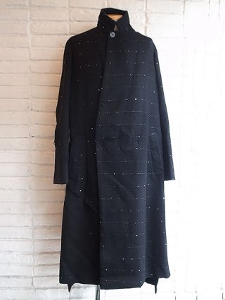 nude:masahiko maruyamaWool Double Cloth w/Sequin Yarn LONG JACKET (BLACK)