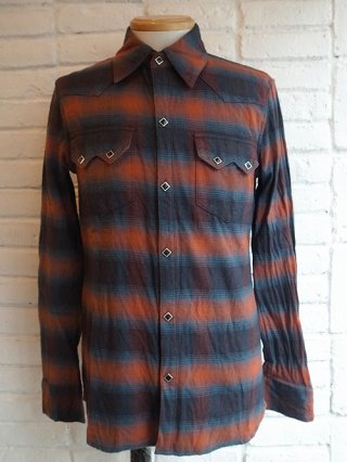 STRUM/ȥCotton Shaggy Check Western Long-Sleeve Shirts (REDBLUE)
