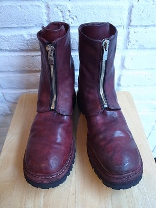 【incarnation/インカネーション】HORSE LEATHER FRONT ZIP COMBAT BOOTS LINED FZ-1 VIBRAM (52N BORDEAUX)
