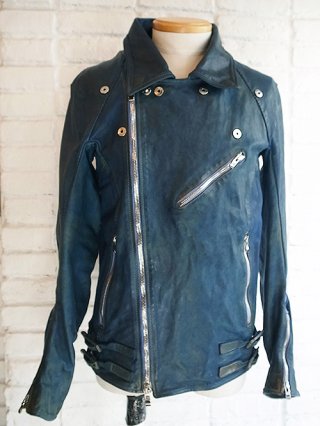 【incarnation/インカネーション】HORSE LEATHER DOUBLE BREAST MOTO LINED MB-2E W/ELASTIC (43N L.BLUE)