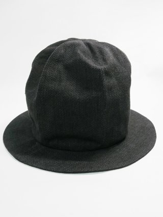 【nude:masahiko maruyama】Linen/japanese Paper Cloth OVESIZED HAT (BLACK)