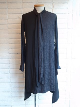 【kiryuyrik/キリュウキリュウ】Python Combi Stoal Flare Shirt (Black)