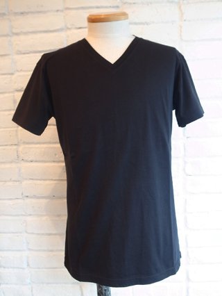【STRUM/ストラム】30/-ナチュラルソフト天竺 Vネック Tシャツ (BLACK)