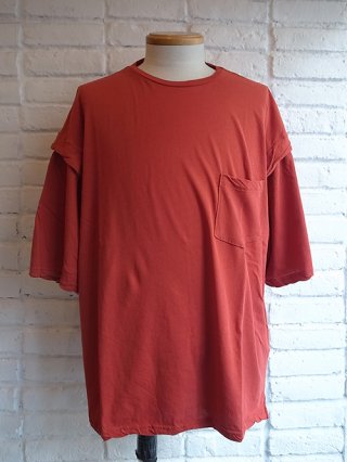 【STRUM/ストラム】80/2 強撚天竺 オーバーサイズ クルーネック レイヤードTシャツ (RED)
